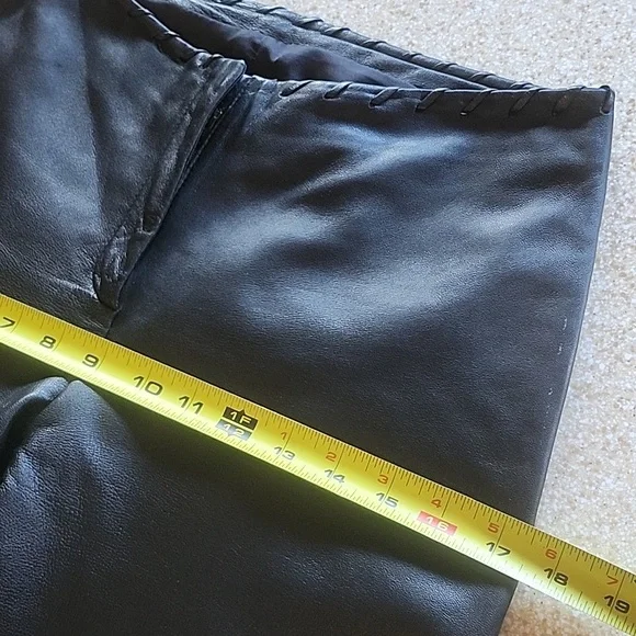 Cache Leather Pants Black Butter Soft Fully Lined Size 4 - Picture 4 of 15